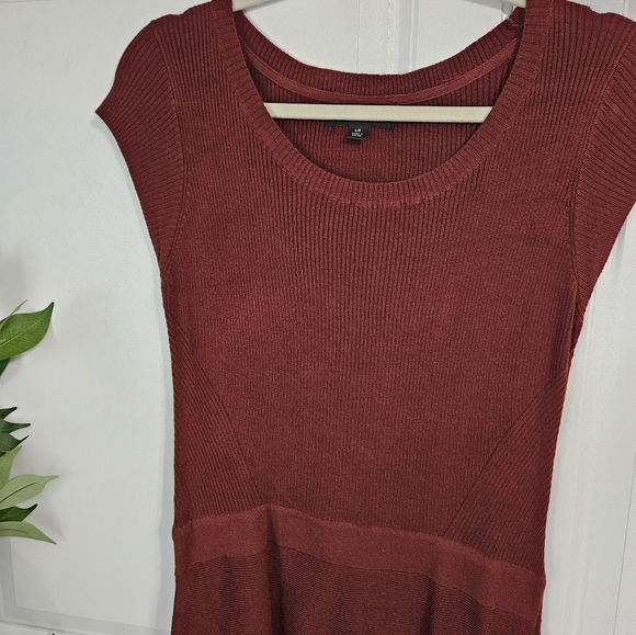 Burgundy Knit Sweater Dress - Picture 2 of 5
